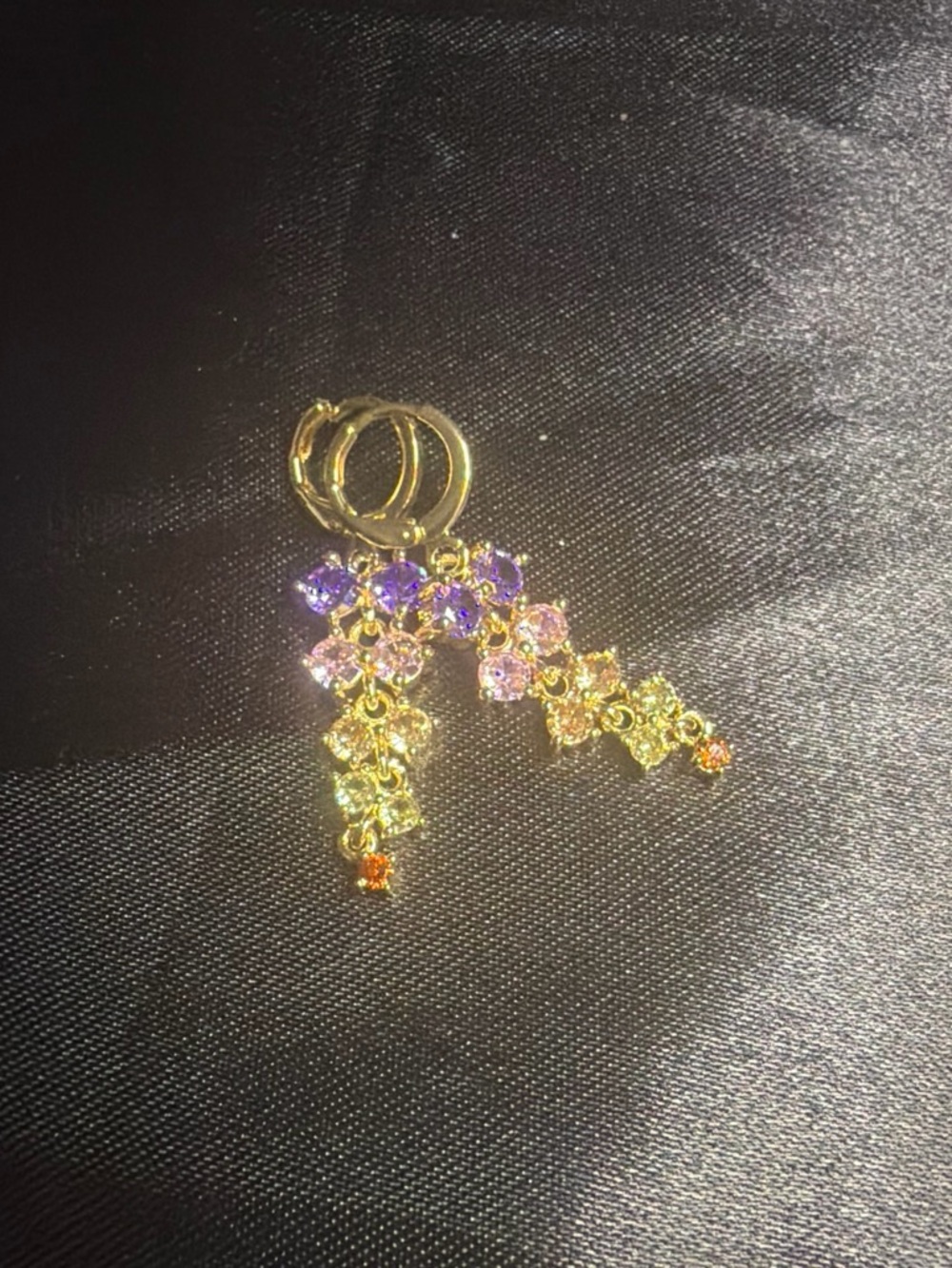 Gold Multi-Color Crystal Dangle Earrings - Women Jewelry